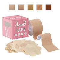 Кінезіо тейп BOOB Tape для Тейпування Грудей 5см х 5м (інд. упаковка + набір вкладишів) 5 Видів