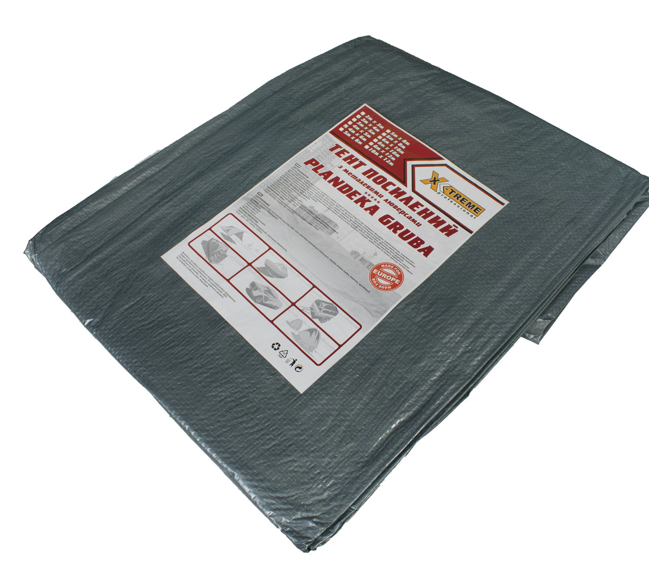 Тент 100г/м2 5х8 м "Grey" тент для навісу