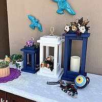 Новорічний ліхтар, декоративний ліхтар, Весільний ліхтар,Підсвічник (комплект з 3-х ліхтарів