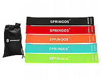 Резинка для фитнеса и спорта Springos Mini Power Band 1-25 кг PB0012 лента-эспандер Комплект 5 штук W_1715