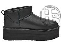 Жіночі уги UGG Classic Ultra Mini Platform Boot Black Leather 1141510-BLLE