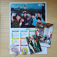 Набір BTS листовий календар зошит блокнот значок брелок
