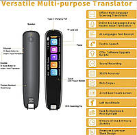Портативна розумна ручка-перекладач,121 мова, голосове сканування в режимі реального часу