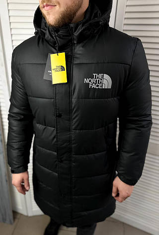 Куртка чоловіча подовжена The North Face чорна зимова ТНФ зимовий пуховик довгий Зе Норт Фейс, фото 1