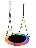 Садова гойдалка гніздо підвісна FUNFIT Colorful кругла для дітей 100 см M_2143