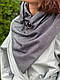 IШарф дизайнерський "Единбург", сірий, 2 сторонніх, трикотажний, фото 4