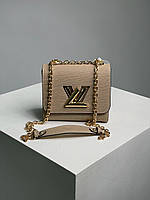 Женская сумка Louis Vuitton Medium Twist MM Epi Leather Beige Экокожа