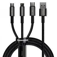 Дата-кабель Baseus CAMLTWJ-01 1.5m USB (тато) - Lightning/microUSB/USB Type C (тато) Black