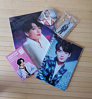 Комплект скетчбук + блокнот + значок + брелок + ломо карты lomo cards Чонгук Jeon Jung-kook BTS