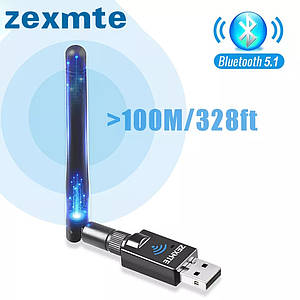 USB Bluetooth 5.1 адаптер із потужною зовнішньою антеною ZEXMTE BT5.1 100m