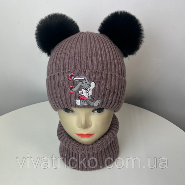 М 91101 Комплект для хлопчика шапка на флісі та баф "Bear", різні кольори, 1-5 років