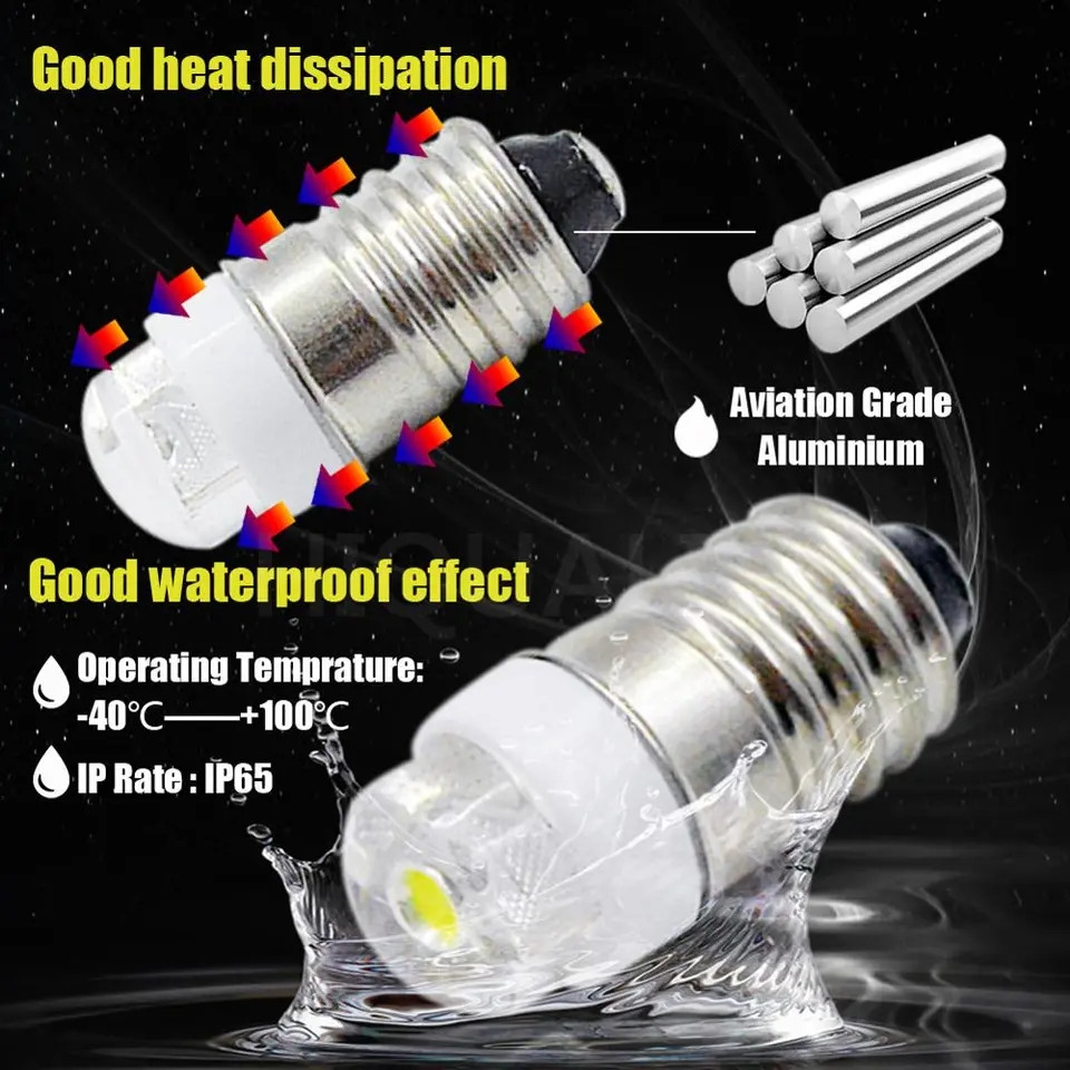 LED-ламочка для ліхтарика Е10 3V 4300K тепло-біле світло +- Non ...
