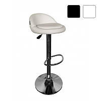 Стілець барний зі спинкою Bonro B-075 + підставка для ніг регульований барне крісло W_2161 Чорний Білий