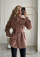Женская рубашка-пальто из мягкого кашемира 42/44, моко