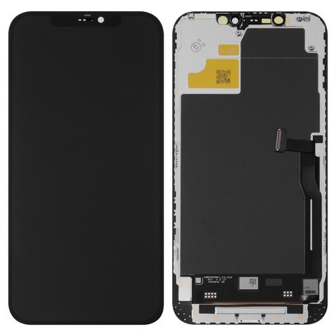 Дисплей для iPhone 12 Pro Max, чорний, з рамкою, Оригінал (переклеєне скло), фото 1