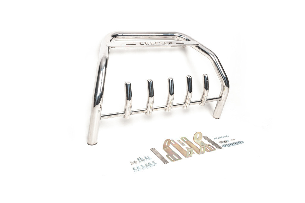 Кенгурятник WT004 (нерж) 60мм, з написом для Volkswagen Crafter 2006-2017рр, фото 1