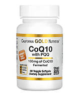 Коэнзим Q10 с пирролохинолинхиноном (PQQ), California Gold Nutrition, 100 мг, 60 растительных капсул
