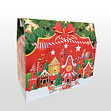 Новорічна коробка для цукерок Новорічний Саквояж червоний 1500-2000 г. Н30, фото 2