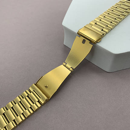 Ремінець 22 мм для Xiaomi Amazfit Pop 3S металевий блоковий ремінець на годинник сяомі амазфіт поп 3с золотий stl, фото 3