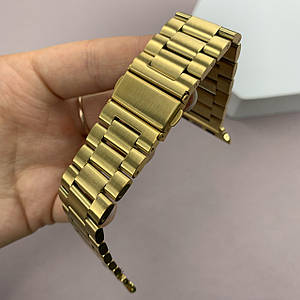 Ремінець 22 мм для Huawei Watch GT3 46 mm металевий блоковий ремінець на годинник хуавей вотч гт3 золотий stl
