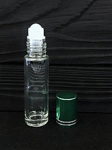Флакон скляний "Roll-On" 10 мл із зеленою кришкою