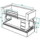 Диван трансформер двох'ярусний сірий з матрацами, фото 5