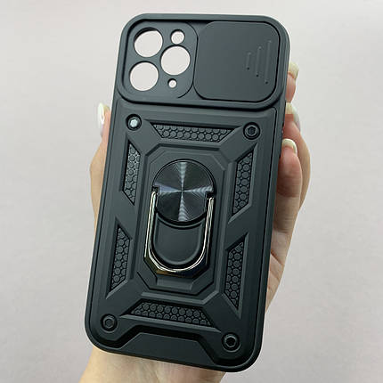 Чохол для Apple iPhone 11 Pro протиударний із шторкою чохол на телефон айфон 11 про чорний CRT, фото 1