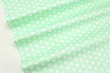 Сатин "Зірки загострені" білі на м'ятно-салатовому тлі No 160-354 с, фото 2
