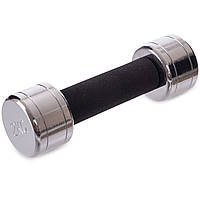 Гантель для фітнесу 2 кг хромована Record (1 шт.) DB5202-2