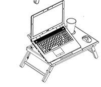 Столик дерев'яний підставка розкладний для ноутбука з вентиляцією й кутом нахилу (бамбук), фото 2