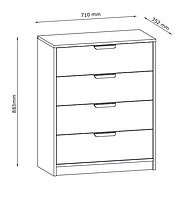 Комод на 4 шухляди , дуб hotdeal, фото 2