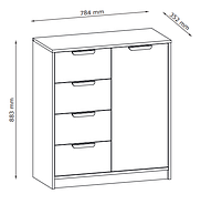 Комод великий на 4 шухляди та  1двер дуб. hotdeal, фото 3