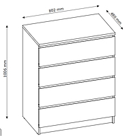 Комод великий на 4 шухляди колір натуральний дуб, hotdeal, фото 2