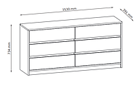 Комод великий на 6 шухляд білий/цемент hotdeal, фото 3