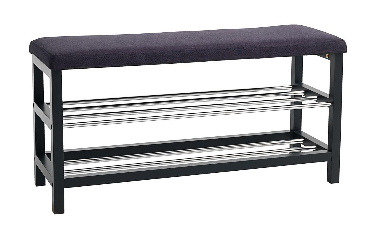 Банкетка 100см метал/чорнийс двома поличками hotdeal, фото 1