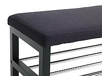 Банкетка 100см метал/чорнийс двома поличками hotdeal, фото 3