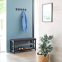 Банкетка 100см метал/чорнийс двома поличками hotdeal, фото 4