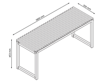 Банкетка Масив сосни та сталь чорна.hotdeal, фото 4