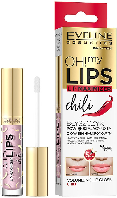 Блиск для збільшення об'єму губ Eveline Oh! My Lips Lip Maximizer, Чилі, 4.5 мл
