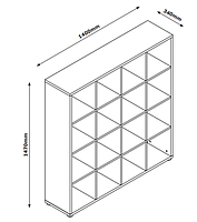 Розділювач кімнати, великий стелаж на16 полиць білий hotdeal, фото 3