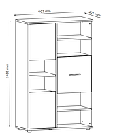 Стелаж з 3 дверми колір білий/дуб hotdeal, фото 2