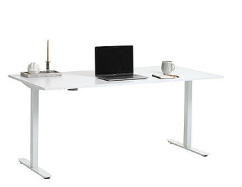Регульований стіл компютерний 140см білий (електричне регульовання висоти)  hotdeal