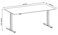 Регульований стіл компютерний 160см білий (електричне регульовання висоти) hotdeal, фото 2