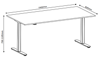 Регульований стіл компютерний 160см білий (електричне регульовання висоти)  hotdeal, фото 2