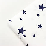 Сатин "Зіркахід" синього кольору на білому No 160-328 з, фото 7