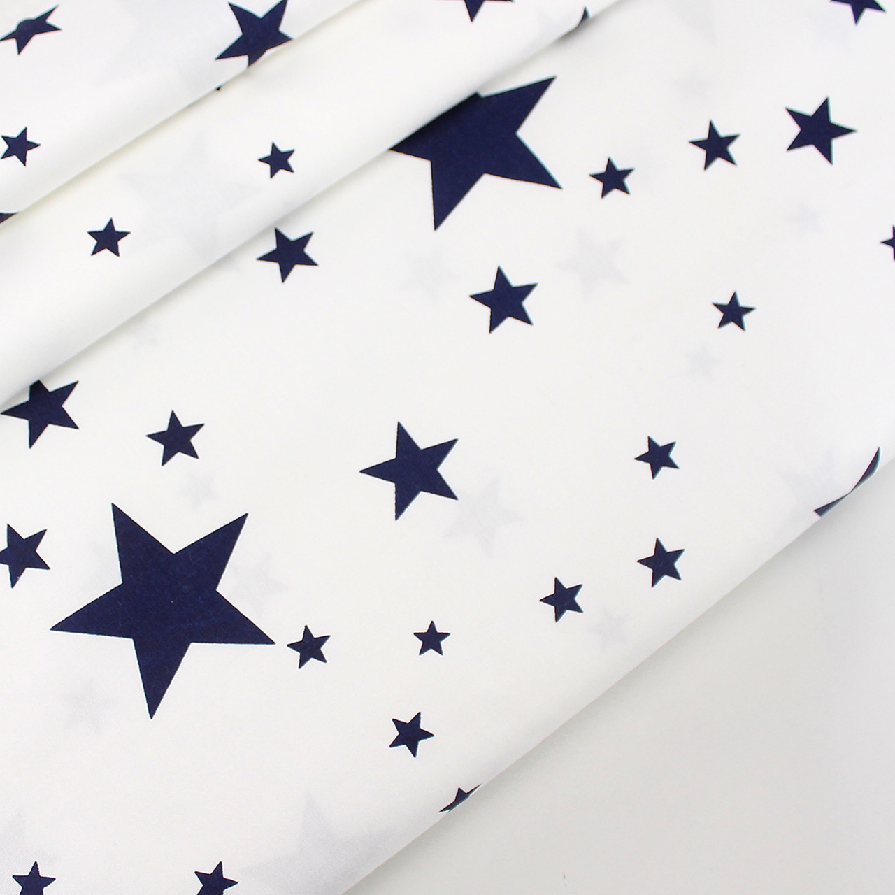 Сатин "Зіркахід" синього кольору на білому No 160-328 з, фото 1