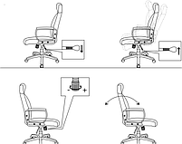 Крісло офісне Штучна шкіра. Регульована висота та механізм плавного нахилу спинки hotdeal, фото 8