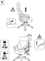 Крісло офісне керівника Штучна шкіра.Регульована висота та механізм плавного нахилу спинки hotdeal, фото 5