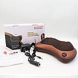 Масажна подушка з інфрачервоним обігрівом Car and Home Massage Pillow 8028 для використання в автомобілі та вдома, фото 6