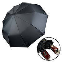 Чоловіча складана парасолька напівавтомат від Bellissimo, є антивітер, чорний, 0458-1